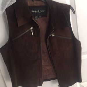 KENNETH COLE ZIP UP VEST 100% leather